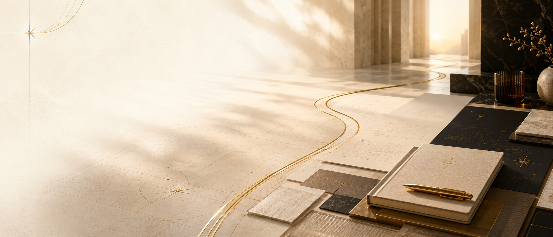 Warm, light-filled editorial scene representing intentional business design
